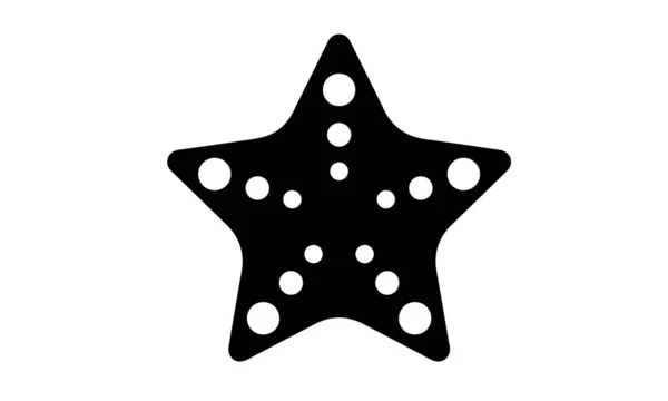 Silueta Estrellas Mar Sobre Fondo Blanco —  Fotos de Stock