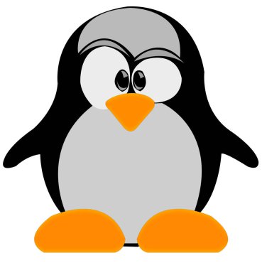 Beyaz arkaplanda penguen silueti
