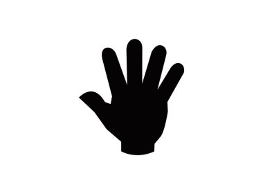 Beyaz arkaplanda siyah el