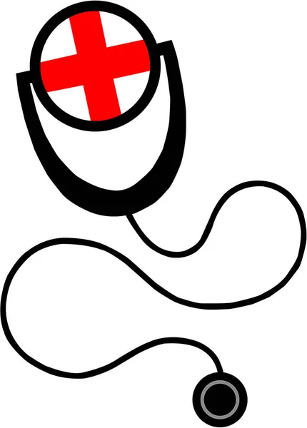 Black Stethoscope White Background — Stock Photo, Image