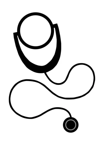 Schwarzes Stethoskop Auf Weißem Hintergrund — Stockfoto