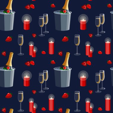 Romantik Sevgililer Günü teklifi / tarihi / aşk vektörünün kusursuz deseni