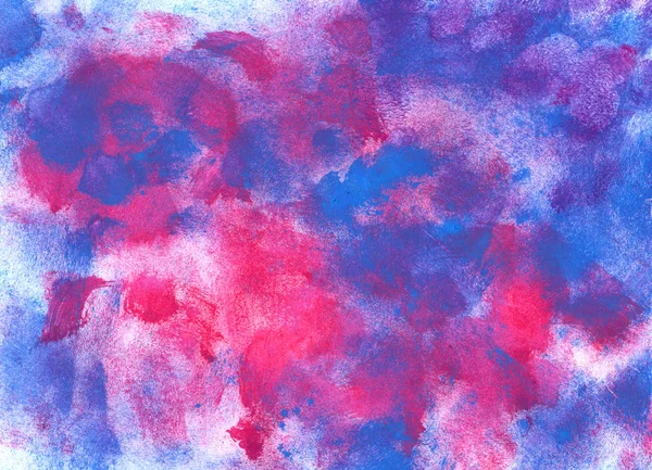 Ручний Пофарбований Пензлик Акриловий Гуаш Акварельний Абстрактний Фон Синій Рожевий — стокове фото
