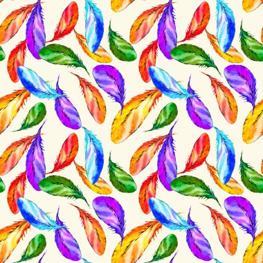 Suluboya pürüzsüz kırmızı turuncu, mavi, parlak, boho tüyü kuş kanat sesleri çıkarmıştı.