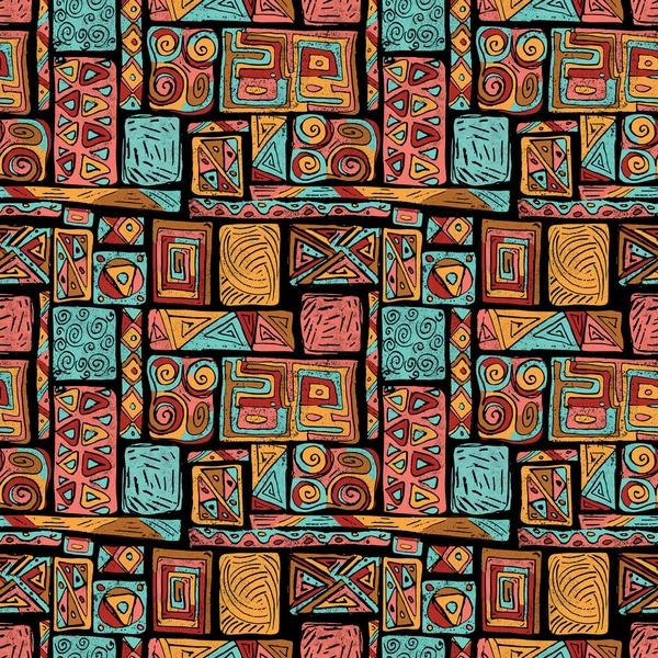 Afrikansk etnisk stil varm handritad sömlös mönster illustration bakgrund. Bra för presentinslagning papper, decoupage eller scrapbooking handgjorda, textil tyg etc. — Stockfoto