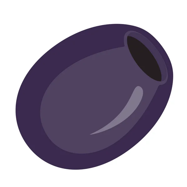 Середземноморська Їжа Свіжий Фіолетовий Оливковий Плоский Вектор Ілюстрацій Інгредієнт Піци — стоковий вектор