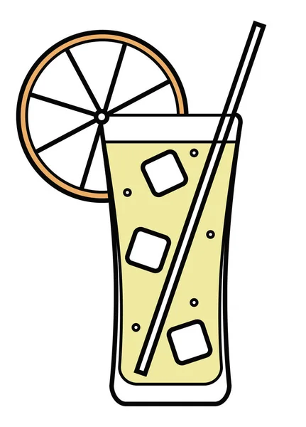 彩色矢量橙色和黄色风格的长岛冰茶鸡尾酒插图 有关海滩派对 网站或博客饮品的卡片 横幅或餐厅菜单 — 图库矢量图片