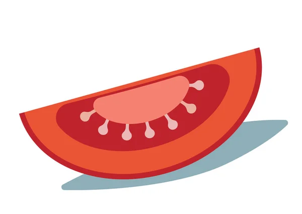 Італійська Їжа Свіжий Червоний Соковитий Томатний Плаский Вектор Піца Або — стоковий вектор