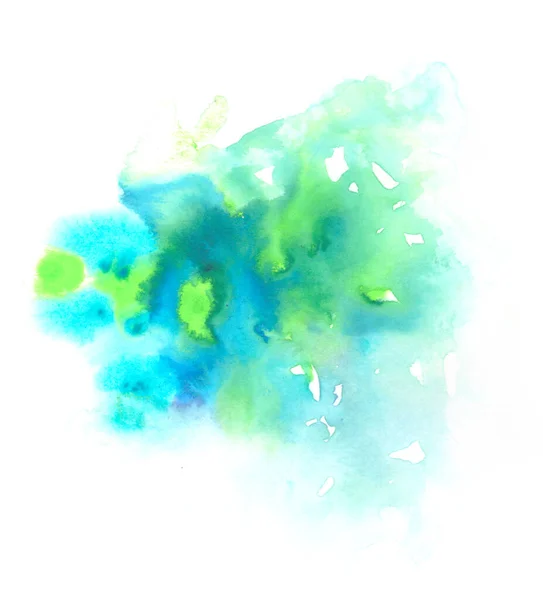 Bright Colorful Vibrant Hand Painted Isolated Watercolor Spot Splash White — Stock Photo, Image