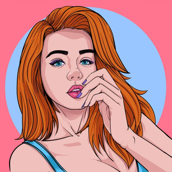 Vrouw Poseren Sexy Mooie Vrouwen Make Kappersmode Illustratie Vector Pop — Stockvector