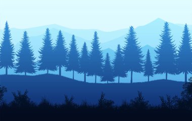  Doğa Ormanı Doğal Çam Ormanı Dağları Manzara Ufku Duvar Kağıdı Gün Doğumu ve Günbatımı Görüntü Vektör Tarzı Renkli Arkaplan