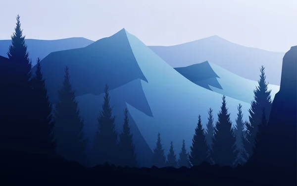 Ορεινοί Λόφοι Ορίζοντες Φυσικές Σιλουέτες Βράδυ Ανατολή Και Ηλιοβασίλεμα Ταπετσαρία — Διανυσματικό Αρχείο