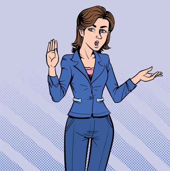 Une Femme Affaires Refuse Accepter Les Gens Sont Pas Accord — Image vectorielle