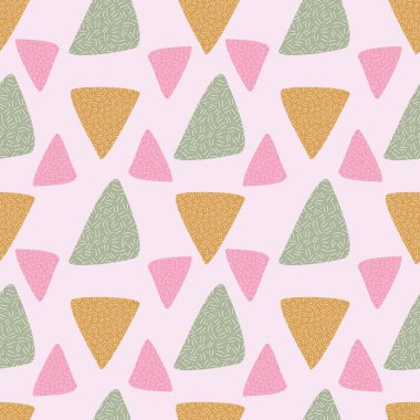 Pembe arkaplan ile üçgen biçimli kusursuz vektör. 