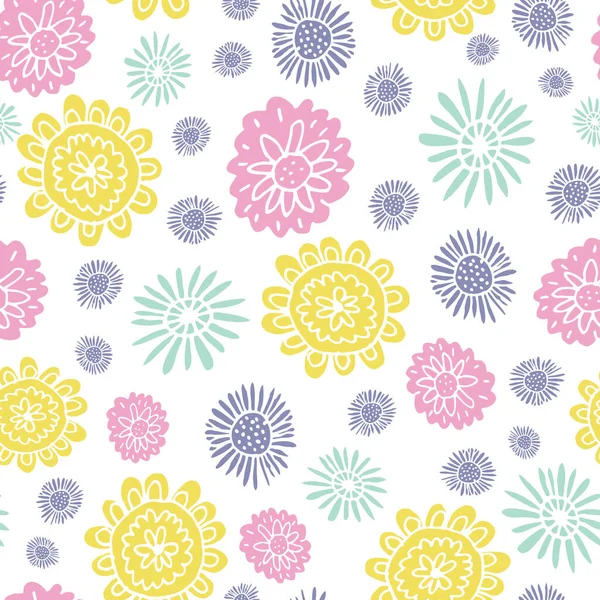 Repetição de vetor floral fresco. Perfeito para casa, crianças, estacionário, embrulho, scrapbooking . — Vetor de Stock