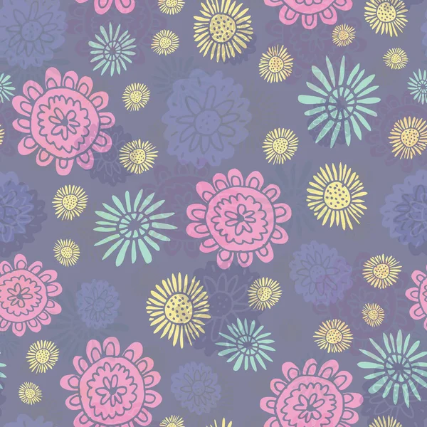 Repetição de vetor floral fresco. Perfeito para casa, crianças, estacionário, embrulho, scrapbooking . — Vetor de Stock