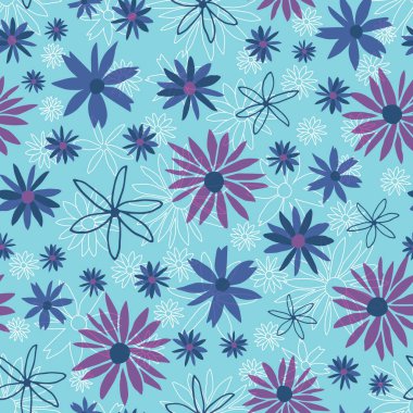 Taze çiçek vektörü tekrarlanıyor. Ev için mükemmel, çocuklar için, sabit, paketleme, yapıştırma kitabı.