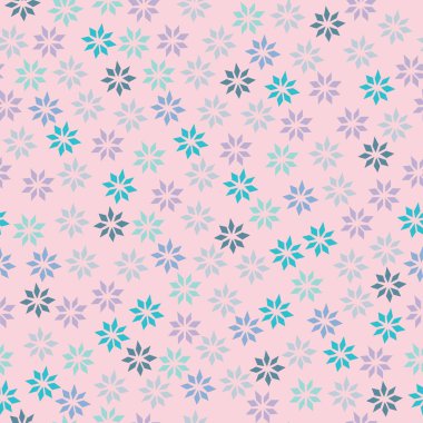 Kar Tanesi Pastel Vektör Tekrarlama Modeli. Albüm, duvar kağıdı, kırtasiye, ev eşyaları için mükemmel. Kusursuz yazdırma. 