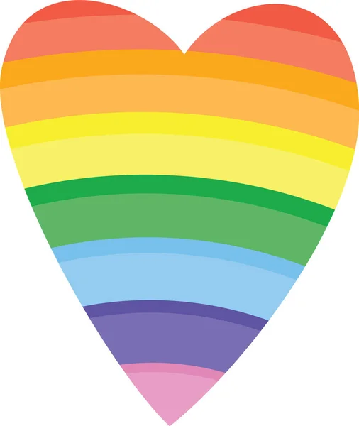 Corazón de arco iris sobre fondo blanco. Ilustración vectorial . — Vector de stock