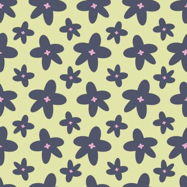 Bahar çiçeği vektörü tekrar deseni. Kumaş, arkaplan, ambalaj, tekstil, duvar kâğıdı, giysi deseni. Vektör illüstrasyonu