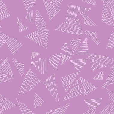 El çizimi üçgen soyut şekiller. Vektör tekrar deseni. Paketler, hediyeler, ev dekorasyonu, arka planlar için harika..