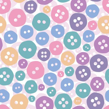 Düğme deseni. Dikiş dikiyorum Vektör tekrar. Ev dekorasyonu, ambalaj, hatıra defteri, duvar kağıdı, hediye, çocuklar, giysi için harika..