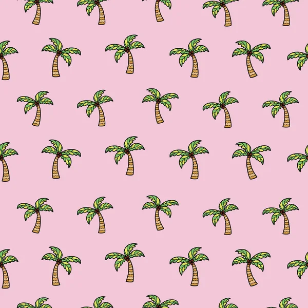 Hindistan cevizli palmiye ağaçları. Vektör tekrar. Ev dekorasyonu, ambalaj, hatıra defteri, duvar kağıdı, hediye, çocuklar, giysi için harika.. 
