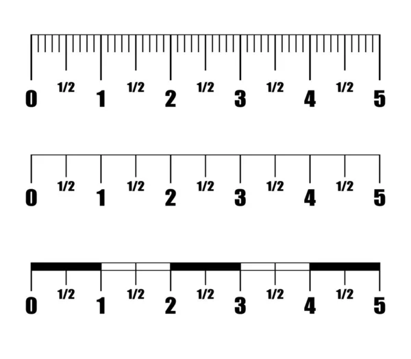 Вектор линейного дюйма. Имперский инструмент для измерения дюймов. Шкала для правителей. Масштабное оборудование Иллюстрация изолированы на белом фоне . — стоковый вектор