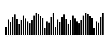 Vektör müzik ses dalgaları ayarlandı. Ses dijital dengeleyici teknolojisi, konsol paneli, nabız müzikali.