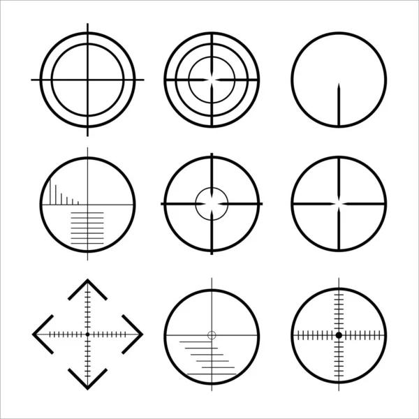 Targets and destination of icon set . Target and aim, targeting and aiming. Vector illustration for web design — 스톡 벡터