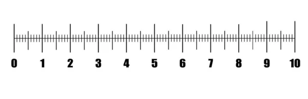Escala de medición, marcado para el icono de reglas aislado. Indicadores de tamaño. Distancias de unidad diferentes. Vector de regla — Vector de stock