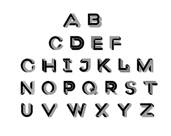 Impossible shape font. Set of vector letters constructed on the basis of the isometric view. Vector illustration 10 eps — 图库矢量图片