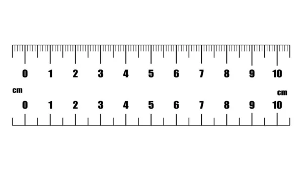 Pravítko cm. Měřící nástroj. Maturita vládce. Mřížka pravítka 10 cm. Jednotky ukazatele velikosti. Ukazatele velikosti metrických centimetrů. — Stockový vektor