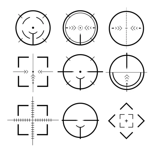 Targets and destination of icon set . Target and aim, targeting and aiming. Vector illustration for web design — 스톡 벡터