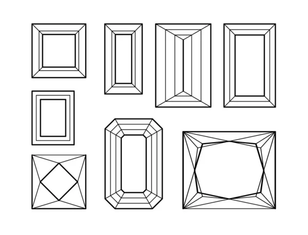 Modelo de Elemento de Jóia. Ícones de cristal para Design, Site, Fundo, Banner. Ícones de vetor de coleção de diamante . —  Vetores de Stock