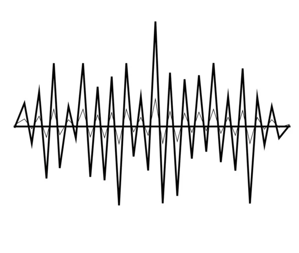 Musique noire ondes sonores. Technologie audio, pouls musical. Objet vectoriel pour la conception, la maquette . — Image vectorielle