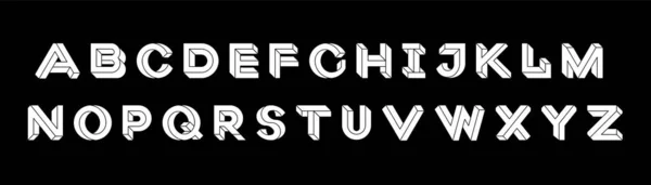 Неможливі літери геометрії. Неможливий шрифт форми. Геометрична ізометрична графіка. Чорні літери на білому тлі. Векторна ілюстрація 10 eps . — стоковий вектор