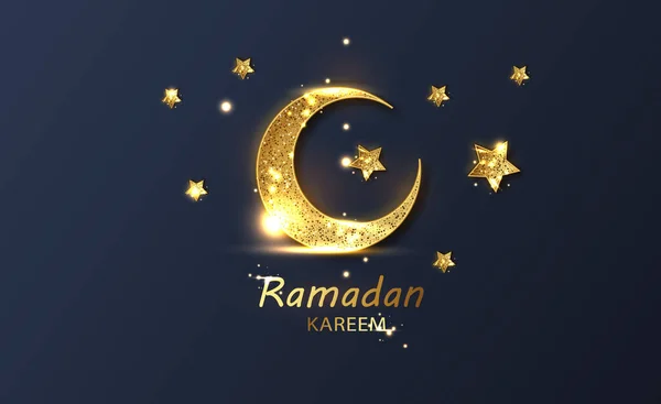 Ramadan kareem crescent stock ilustrace. Pozdrav, pozvánka pro muslimskou komunitu. — Stockový vektor