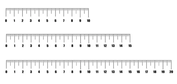 Правители Инча и метрические правители. Измерительный инструмент. Шкала для линейки в дюймах и сантиметрах. Измерительные весы . — стоковый вектор