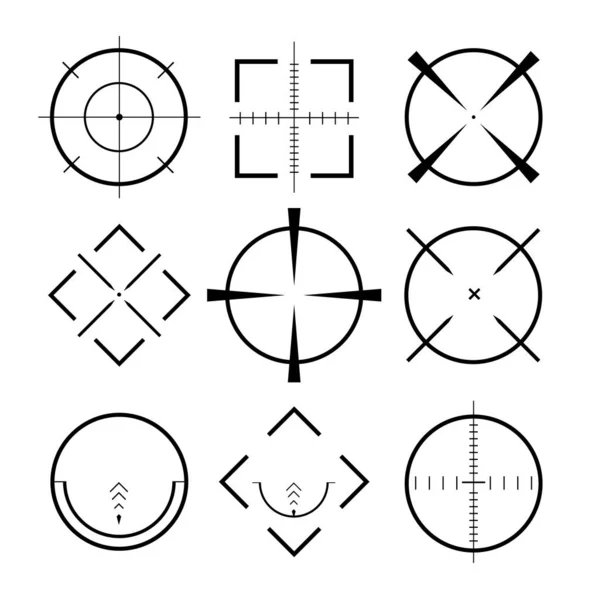 Targets and destination of icon set . Target and aim, targeting and aiming. Vector illustration for web design — 스톡 벡터