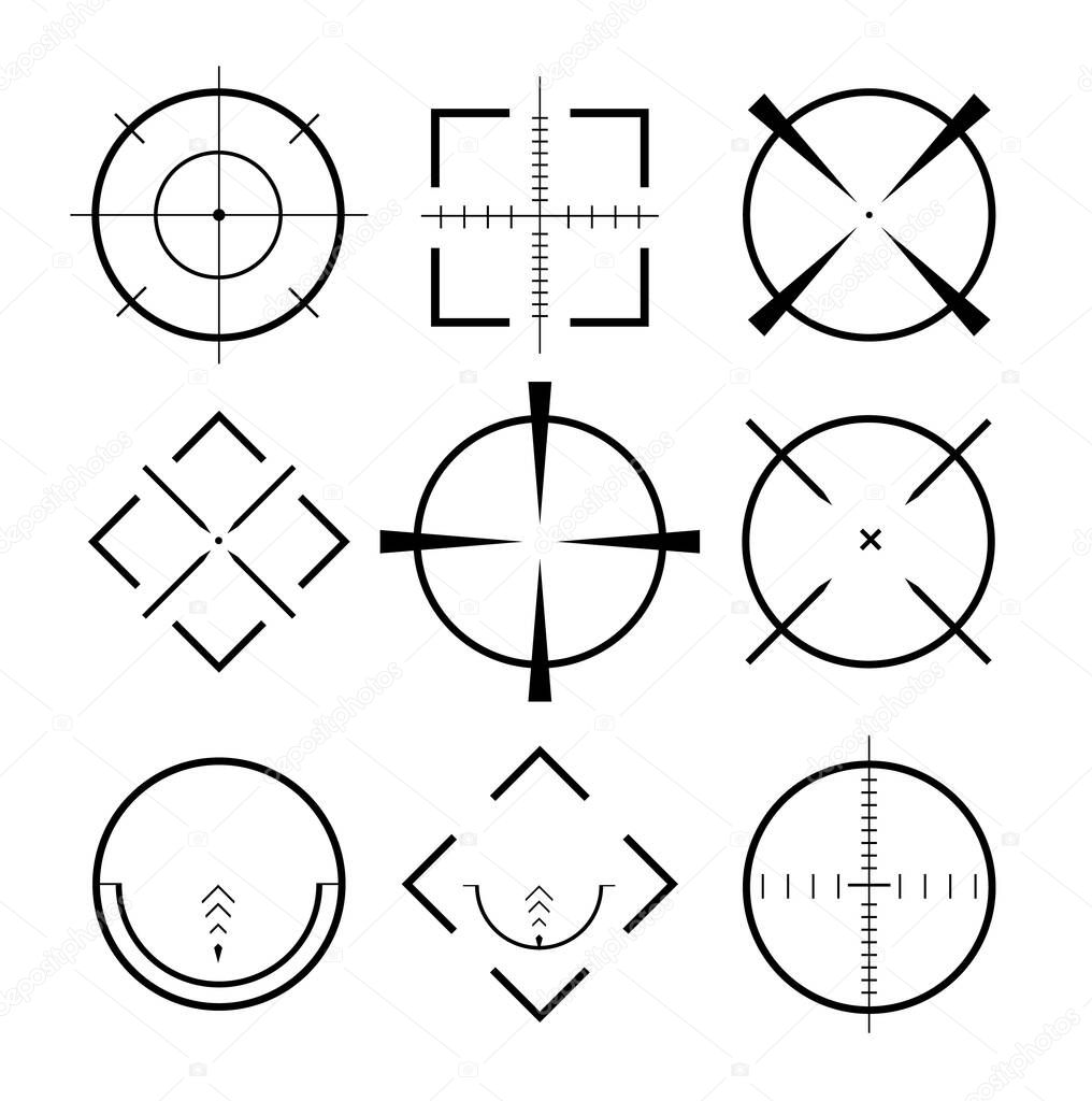targets and destination of icon set . Target and aim, targeting and aiming. Vector illustration for web design