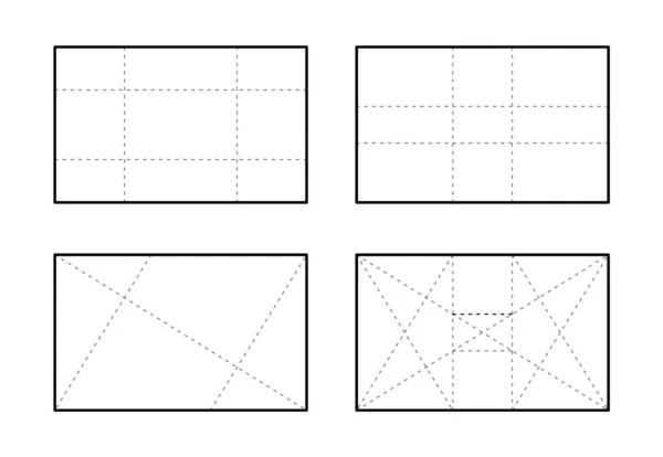 Plantilla Golden ratio para el diseño. Plantilla vectorial en proporción dorada ilustración fibonacci — Vector de stock