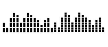 Vektör müzik ses dalgaları ayarlandı. Ses dijital dengeleyici teknolojisi, konsol paneli, nabız müzikali.