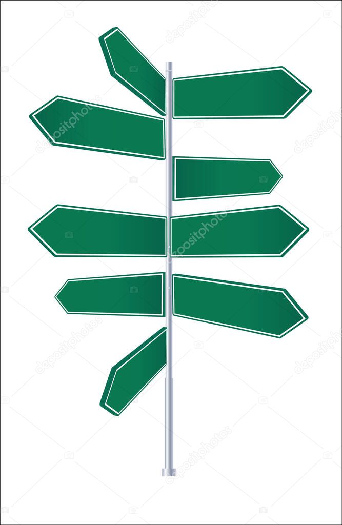 Crossroad signpost, way concept for lost, confusion or decisions