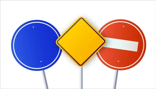 Rough street road sign sets with several colors. — Stock Vector