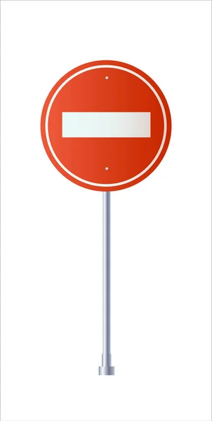 No hay señal de tráfico de entrada permitida señal de tráfico sobre fondo blanco — Vector de stock