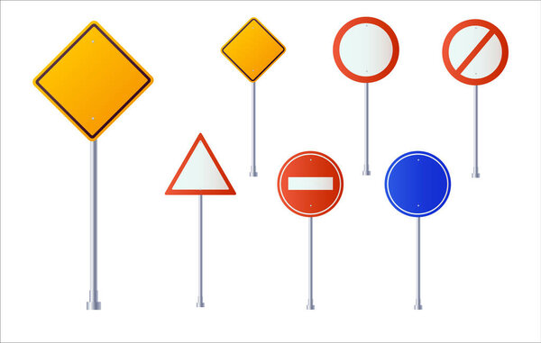 Набор дорожных знаков. Дорожные знаки на белом фоне
.