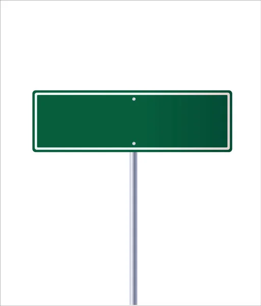 Panneau routier vert. Tableau blanc avec place pour le texte.Isolé sur panneau d'information blanc.Mockup — Image vectorielle