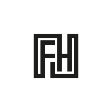 ilk harf fh veya hf logo vektör tasarımı