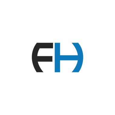 ilk harf fh veya hf logo vektör tasarımı